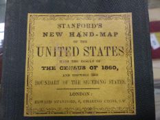 MAP: STANFORD'S NEW HAND-MAP OF THE UNITED STATES WITH THE RESULTS OF THE 1860 CENSUS, LONDON