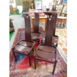 AN UNUSUAL SET OF FOUR BENTWOOD OAK ART DECO STYLE HIGHBACK SIDE CHAIRS.