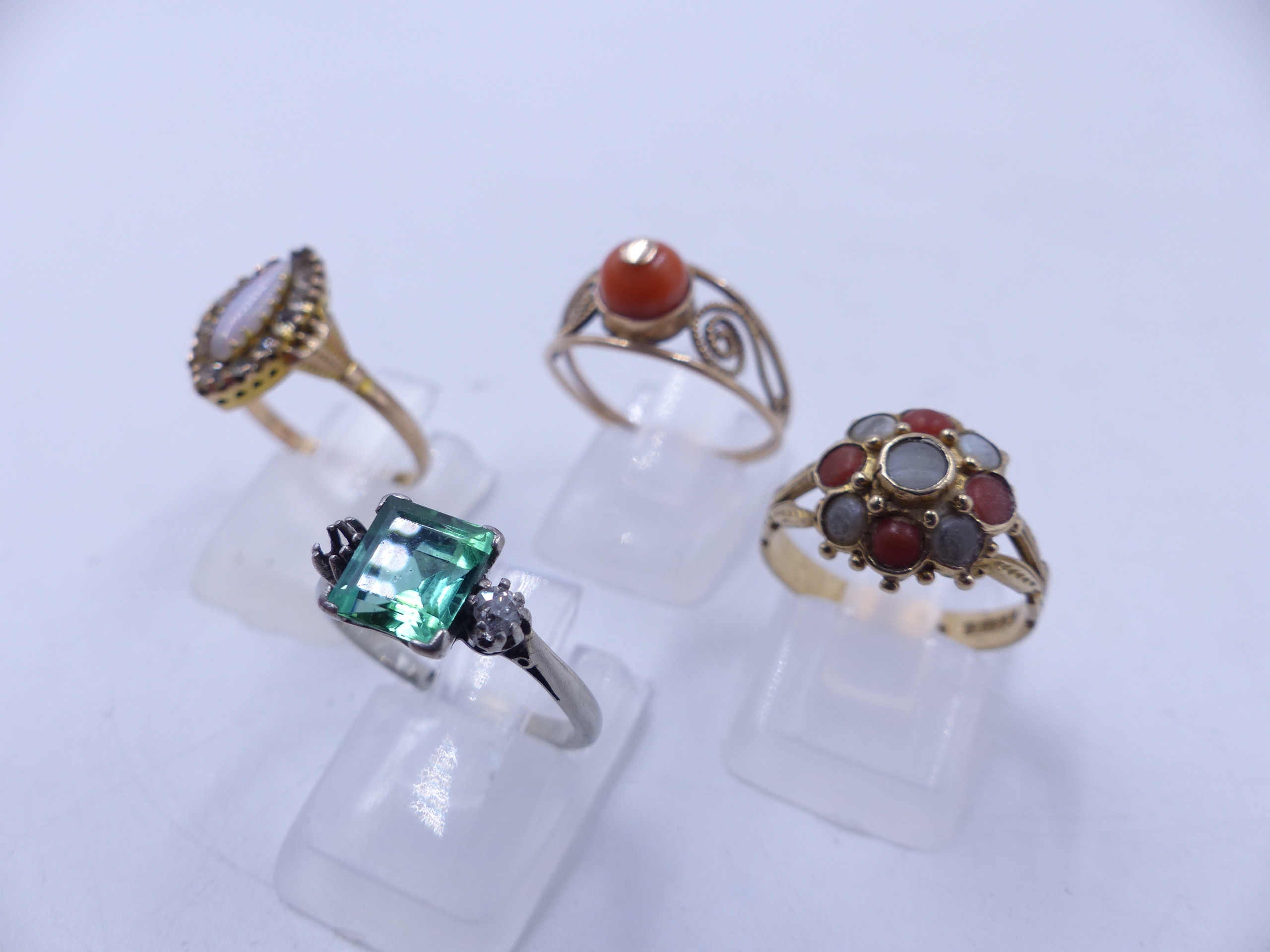 A COLLECTION OF EARLY JEWELLERY TO INCLUDE A VICTORIAN OPAL AND PASTE RING DATED 1907 CHESTER, A 9ct - Image 2 of 16