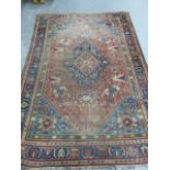 AN ANTIQUE PERSIAN QASHQAI SMALL CARPET. 287 x 200cms.