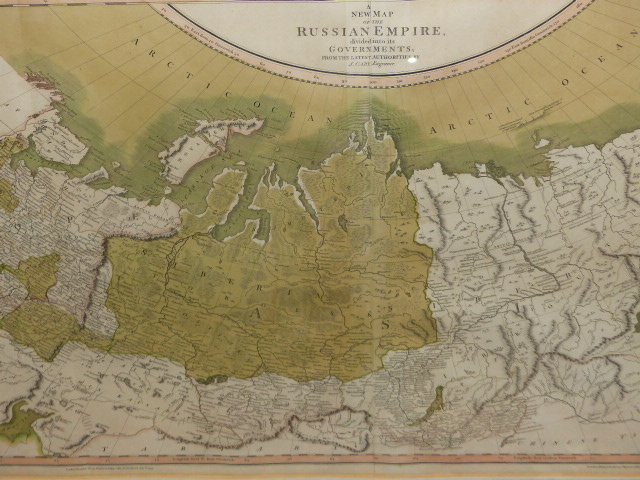 MAP: JOHN CAREY, 1799, A NEW MAP OF THE RUSSIAN EMPIRE, HAND COLOURED AND FRAMED AND GLAZED. 49 x - Image 4 of 11