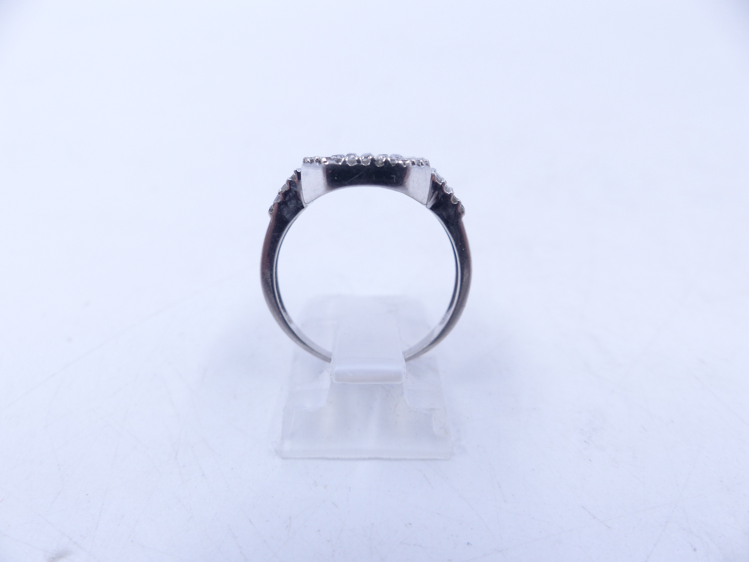 A 9ct WHITE GOLD DIAMOND PAVE SET RING. THE OCTAGONAL HEAD MEASURES 1.5cm X 1.1cm, WEIGHT 4.5grms, - Image 4 of 13