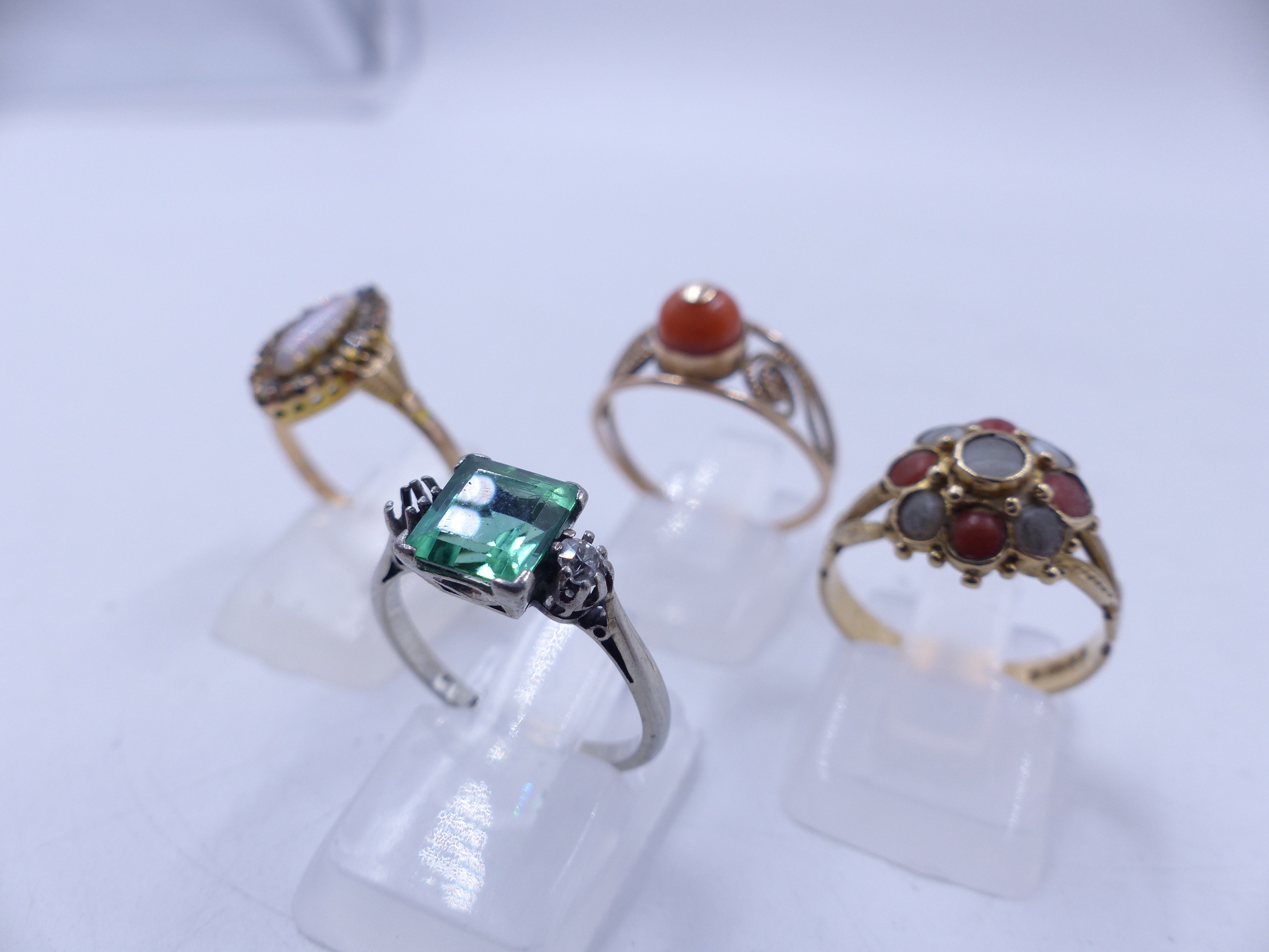 A COLLECTION OF EARLY JEWELLERY TO INCLUDE A VICTORIAN OPAL AND PASTE RING DATED 1907 CHESTER, A 9ct - Image 6 of 16