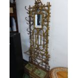 A 19th.C.CAST IRON HALL STAND OF FAUX BAMBOO DESIGN IN THE MANNER OF COALBROOKDALE.