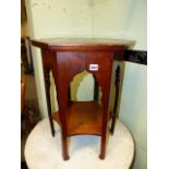 A LIBERTY'S STYLE ARTS AND CRAFTS OCTAGONAL OCCASIONAL TABLE WITH TILE INSET TOP. H.60cms.