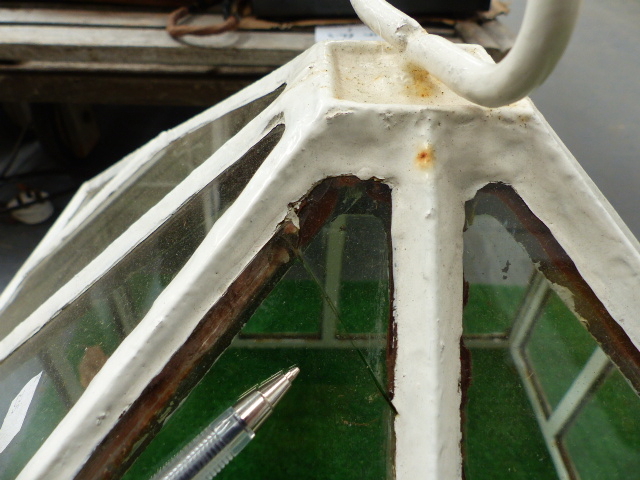 AN ANTIQUE CAST IRON FRAME GARDEN CLOCHE LATER PAINTED WHITE. - Image 12 of 24