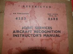 A COLLECTION OF WWII PERIOD RAF AIR MINISTRY PUBLICATIONS, AIRCRAFT RECOGNITION CARDS AND BOOKS,