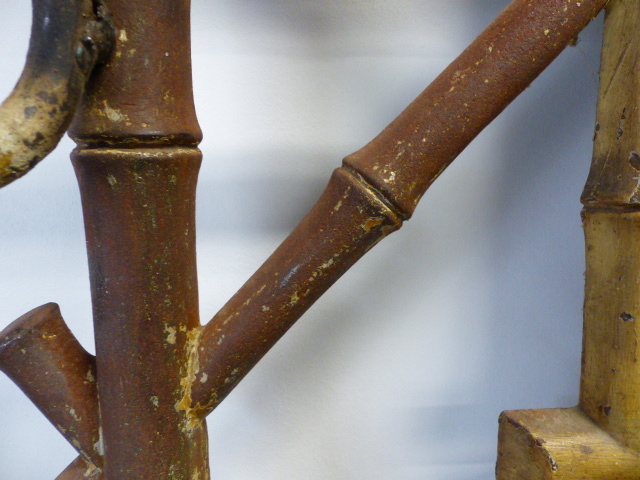 A 19th.C.CAST IRON HALL STAND OF FAUX BAMBOO DESIGN IN THE MANNER OF COALBROOKDALE. - Image 8 of 26