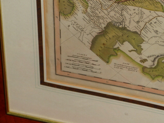 MAP: JOHN CAREY, 1799, A NEW MAP OF THE RUSSIAN EMPIRE, HAND COLOURED AND FRAMED AND GLAZED. 49 x - Image 10 of 11