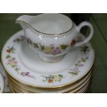 AN EXTENSIVE WEDGWOOD MIRABELLE PATTERN PART DINNER SERVICE TO INCLUDE SERVING PIECES, CUPS AND