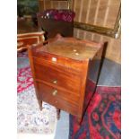 A GEO.III.MAHOGANY TRAY TOP NIGHTSTAND. W.50cms.