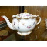 A ROYAL CROWN DERBY PART TEA SET ROYAL ANTOINETTE PATTERN. (23)