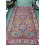 A CAUCASIAN SOUMAK RUG. 318 x 174cms.