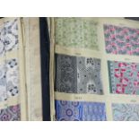 AN UNUSUAL VINTAGE EARLY TO MID 20th.C.LARGE BOUND VOLUME OF FABRIC DESIGN SAMPLES CONTAINING HUNDRE