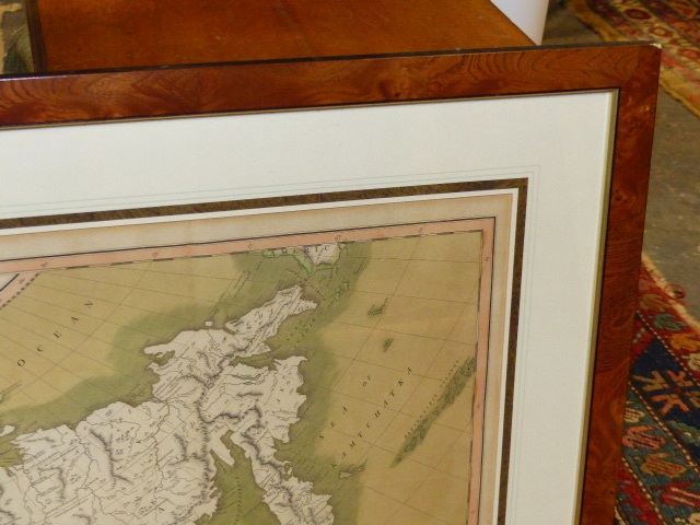 MAP: JOHN CAREY, 1799, A NEW MAP OF THE RUSSIAN EMPIRE, HAND COLOURED AND FRAMED AND GLAZED. 49 x - Image 7 of 11