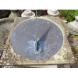 A GARDEN SUNDIAL ON COLUMN SUPPORT.