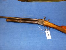 A RARE GIFFARD 8mm GAS GUN WITH ROUND UNSIGHTED BARREL, SERIAL No.8395 ON BARREL, 3096 ON CYLINDER.