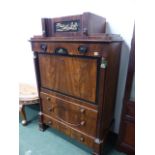 A 19th.C.BEIDERMEIER SECRETAIRE ABBUTANT. W.111cms.