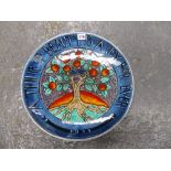 A POOLE POTTERY LIMITED EDITION TREE OF LIFE PLATE, NO 254/1500. DIA. 40cms.