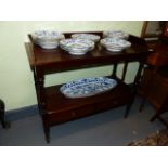 A VICTORIAN MAHOGANY GALLERY TOP TWO TIER SERVER. W.98cms.