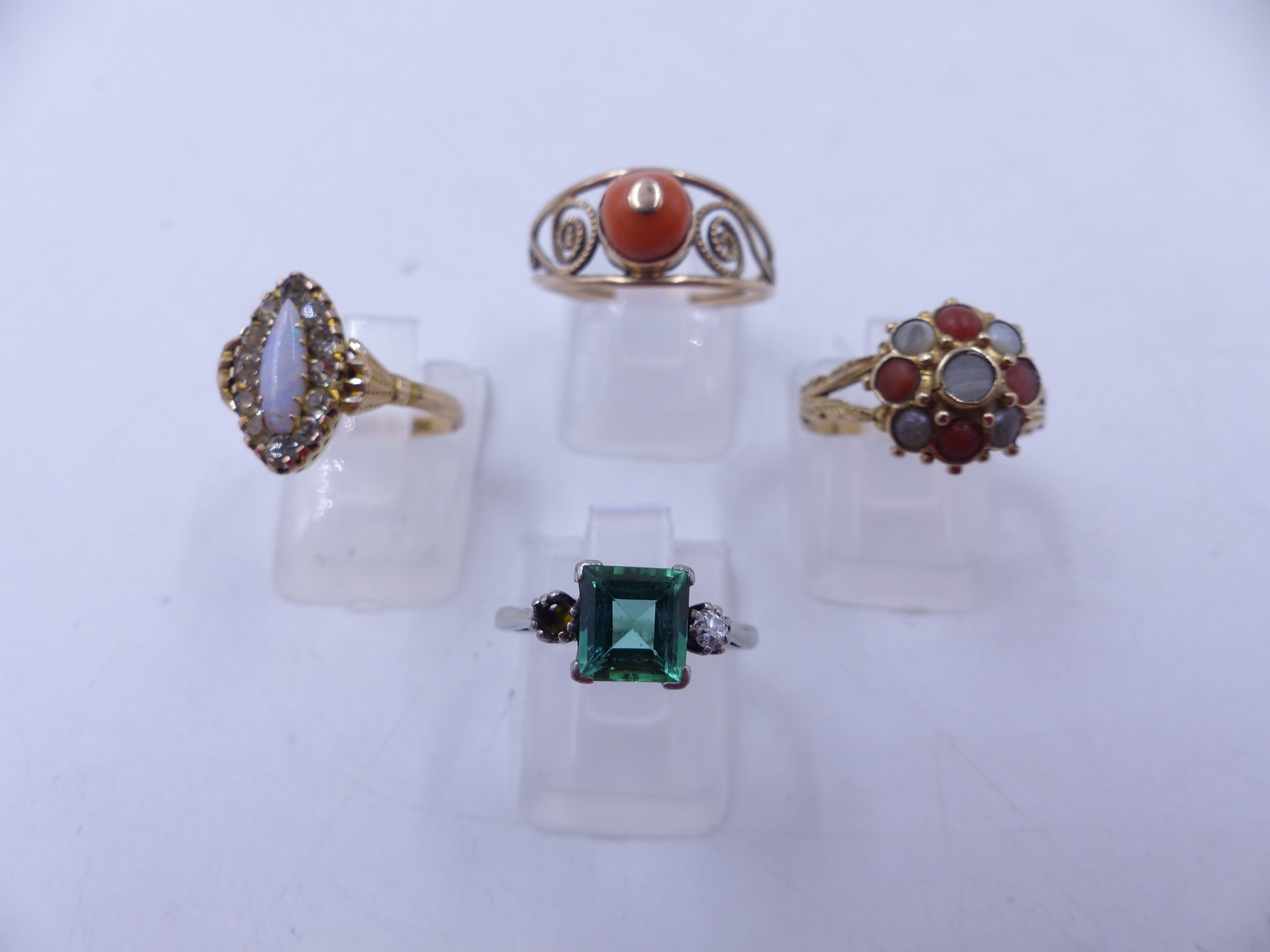 A COLLECTION OF EARLY JEWELLERY TO INCLUDE A VICTORIAN OPAL AND PASTE RING DATED 1907 CHESTER, A 9ct - Image 8 of 16