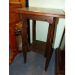 AN ARTS AND CRAFTS SCOTTISH SCHOOL SMALL OAK OCCASIONAL TABLE AND A FURTHER ARTS AND CRAFTS