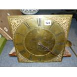 A 19th.C.SINGLE FUSEE CLOCK MOVEMENT LATER MATCHED TO AN 18th.C.BRASS CLOCK DIAL SIGNED THS.PINFOLD,