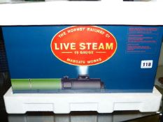 A HORNBY LIVE STEAM LOCOMOTIVE APPARENTLY UNUSED AND IN ORIGINAL PACKING.