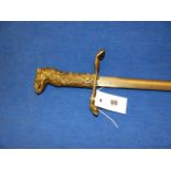 A 20th.C.WILKINSON SWORD WITH CAST BRASS HILT.