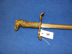 A 20th.C.WILKINSON SWORD WITH CAST BRASS HILT.