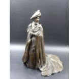 A RARE ROYAL WORCESTER BRONZE FIGURE OF H.M.QUEEN ELIZABETH II MODELLED BY RONALD VAN RUYCKEVELT,