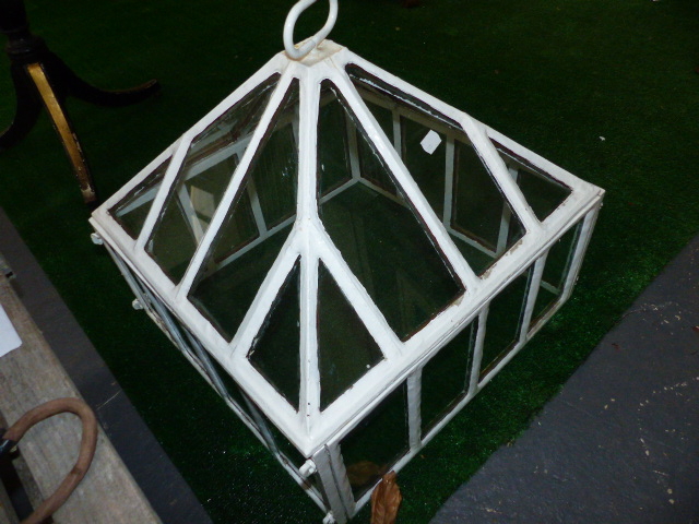 AN ANTIQUE CAST IRON FRAME GARDEN CLOCHE LATER PAINTED WHITE. - Image 7 of 24