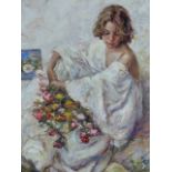 JOSE ROYO. 1941-?. ARR. EL DESCANSO, SIGNED OIL ON CANVAS, PROV. HALCYON GALLERY. 92 x 73cms.