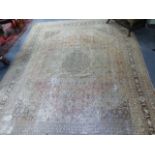 AN ANTIQUE PERSIAN TABRIZ CARPET. 390 x 225cms.