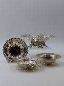 A VICTORIAN SILVER HALLMARKED BON BON DISH DATED 1895, LONDON , MAKERS MARK FOR WILLIAM COMYNS &