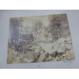 FOUR VINTAGE CABINET PHOTOGRAPHS OF CONTINENTAL SCENERY, ALL INSCRIBED AND SOME SIGNED TOGETHER WITH