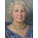 J.H.EVERSEN. (1906-1995) ARR. A PORTRAIT OF A LADY, SIGNED OIL ON CANVAS. 77 x 62cms.
