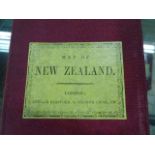 MAP: EDWARD STANFORD. A 19th.C.HAND COLOURED FOLDING MAP OF NEW ZEALAND, PUBLISHED IN 1863.