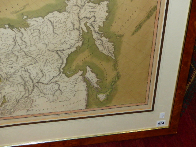 MAP: JOHN CAREY, 1799, A NEW MAP OF THE RUSSIAN EMPIRE, HAND COLOURED AND FRAMED AND GLAZED. 49 x - Image 6 of 11