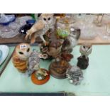 A QTY OF OWL FIGURES.