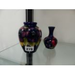 TWO MOORCROFT VASES.