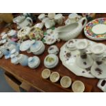 AN EXTENSIVE COLLECTION OF DRESSING TABLE SETS, HORNSEY POSY VASES AND OTHER CHINA,ETC.