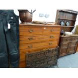 A LARGE EDWARDIAN CHEST OF DRAWERS.