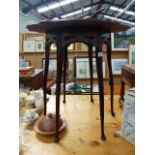 AN ART NOUVEAU MAHOGANY OCCASIONAL TABLE.