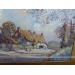 A WATERCOLOUR RURAL LANE SIGNED HERBERT.