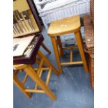 A PAIR OF STOOLS.