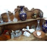 VARIOUS ORNAMENTAL CHINA, GLASS AND PLATEDWARE.