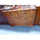 A SMALL 19th.C.MAHOGANY CHEST OF DRAWERS.