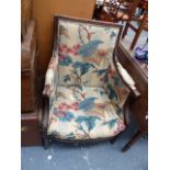 AN ANTIQUE FRENCH ARMCHAIR.