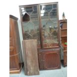 A LARGE GEORGIAN MAHOGANY BOOKCASE.